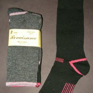 2 Pair Womens Cushioned Merino Wool Thermal Socks SHoe 5-10